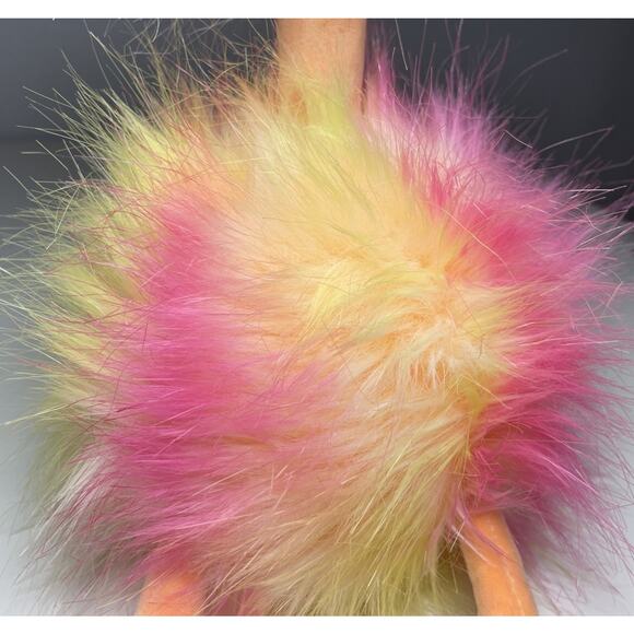 Jellycat Sorbet Pompom Plush 10” Yellow Pink Ostrich Bird Stuffed Animal NWT - Picture 6 of 11